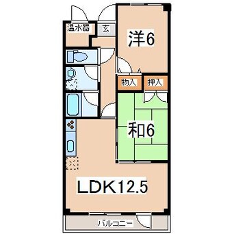 間取図 東北本線/郡山駅 バス3分方八町2丁目下車:停歩7分 1階 築22年