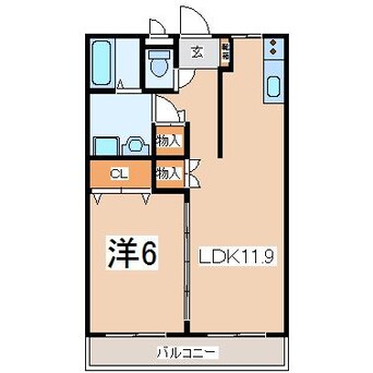 間取図 東北本線/郡山駅 バス10分図景1丁目下車:停歩6分 3階 築21年