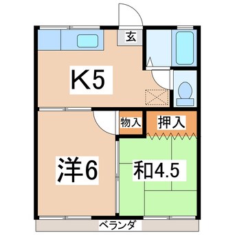 間取図 東北新幹線（東北地方）/郡山駅 バス8分郡山東高校下車:停歩3分 1階 築41年