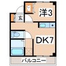 東北本線/郡山駅 徒歩22分 5階 築34年 1DKの間取り