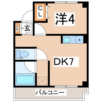 間取図 東北本線/郡山駅 徒歩22分 5階 築34年