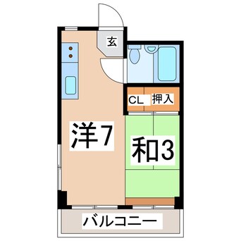 間取図 東北新幹線（東北地方）/郡山駅 徒歩29分 2階 築44年