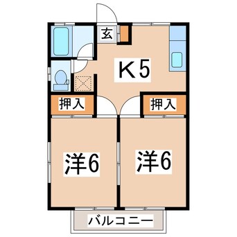 間取図 東北本線/郡山駅 バス12分三春街道入口下車:停歩4分 2階 築37年