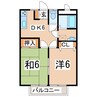 東北本線/日和田駅 徒歩34分 1階 築26年 2DKの間取り