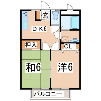 間取図 東北本線/日和田駅 徒歩34分 1階 築26年