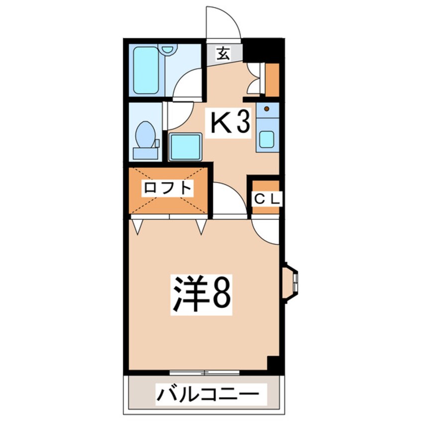 間取図 東北本線/郡山駅 徒歩14分 3階 築25年