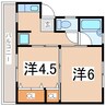 東北新幹線（東北地方）/郡山駅 バス:30分:停歩3分 2階 築28年 2Kの間取り