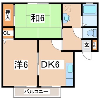 間取図 東北新幹線（東北地方）/郡山駅 バス15分小原田５丁目下車:停歩5分 2階 築29年