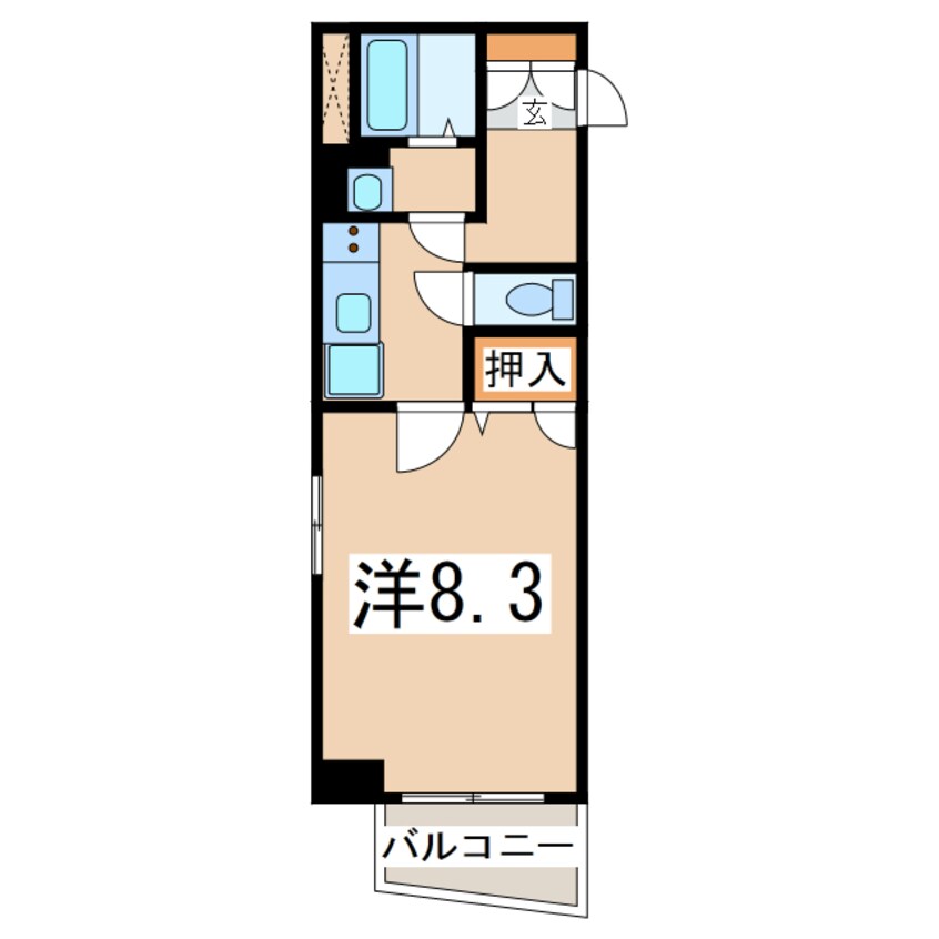 間取図 東北本線/郡山駅 徒歩7分 4階 築25年