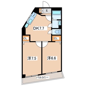 間取図 東北本線/郡山駅 徒歩7分 5階 築25年