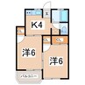 東北本線/郡山駅 徒歩30分 1階 築37年 2Kの間取り