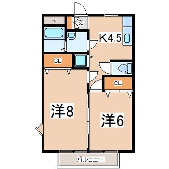 間取図 東北新幹線（東北地方）/郡山駅 バス15分富田中学校下車:停歩2分 1階 築26年