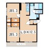 東北本線/日和田駅 徒歩18分 2階 築22年 2LDKの間取り