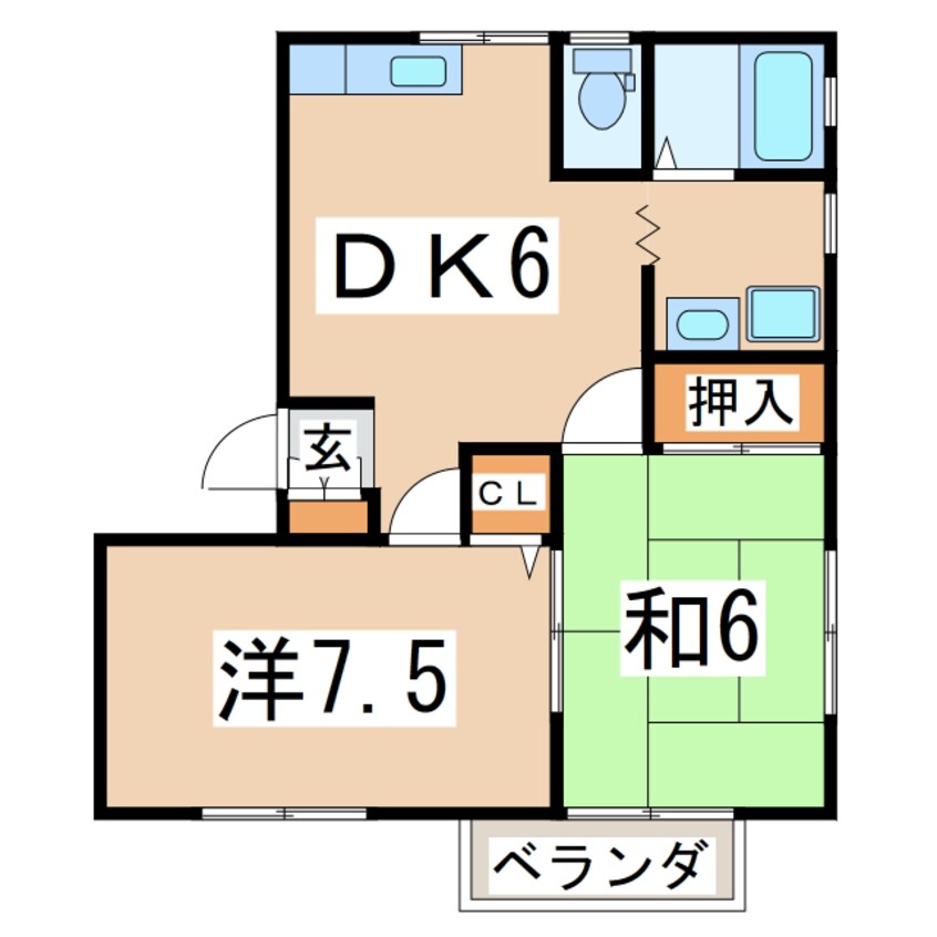 間取図 東北新幹線（東北地方）/郡山駅 バス15分山王林下車:停歩5分 1階 築30年