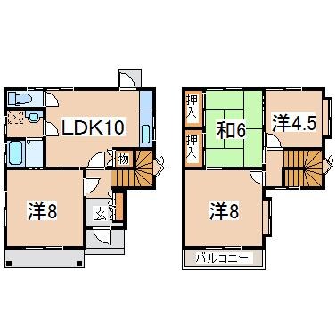 間取り図 東北本線/郡山駅 徒歩18分 1-2階 築31年