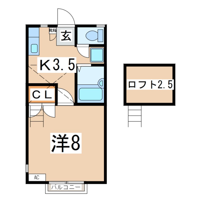 間取図 東北新幹線（東北地方）/郡山駅 バス20分音路下車:停歩7分 2-2階 築32年