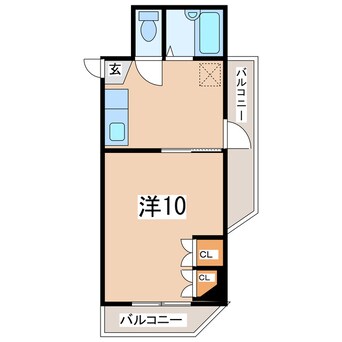 間取図 東北本線/郡山駅 徒歩17分 4階 築34年