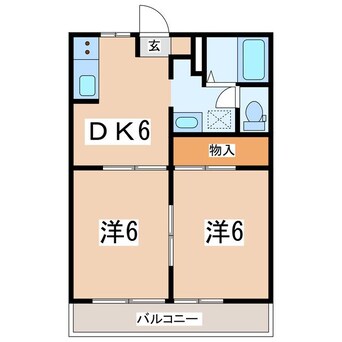 間取図 東北本線/安積永盛駅 徒歩28分 1階 築19年