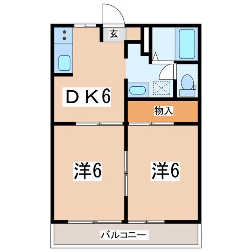 間取図 東北本線/安積永盛駅 徒歩28分 1階 築19年