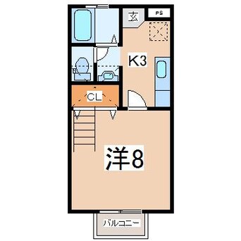 間取図 東北新幹線（東北地方）/郡山駅 バス25分自衛隊下車:停歩5分 2階 築25年