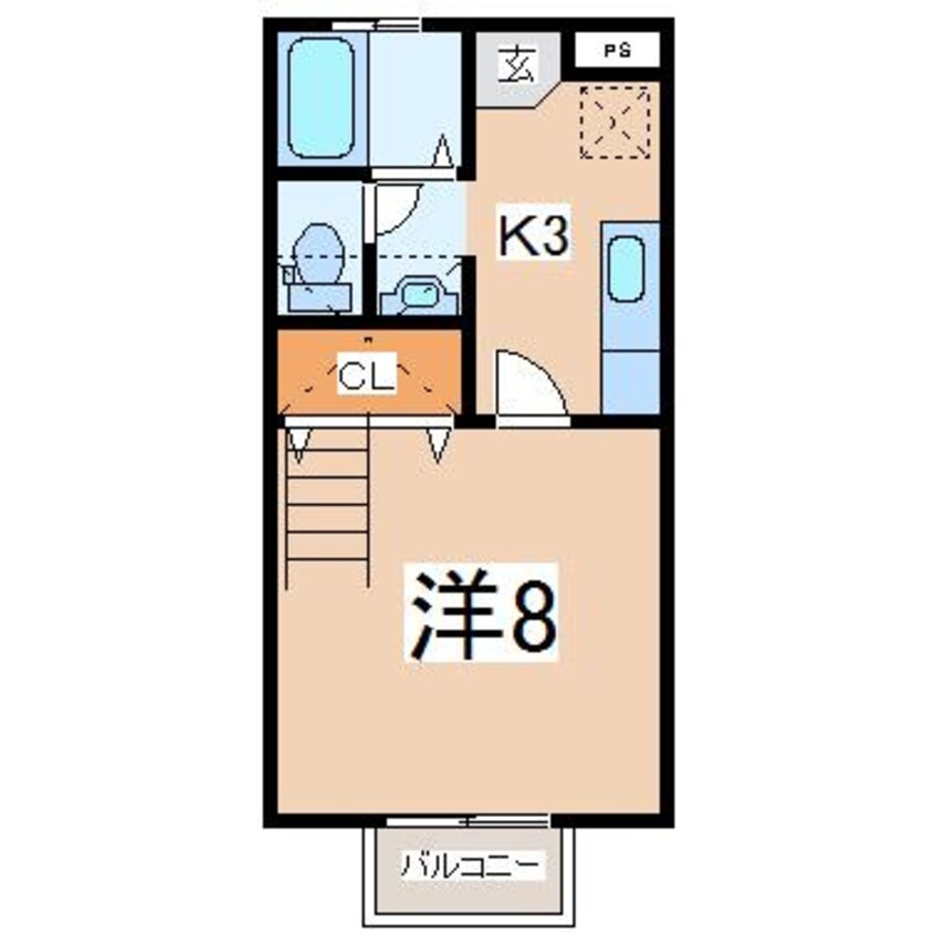 間取図 東北新幹線（東北地方）/郡山駅 バス25分自衛隊下車:停歩5分 2階 築25年