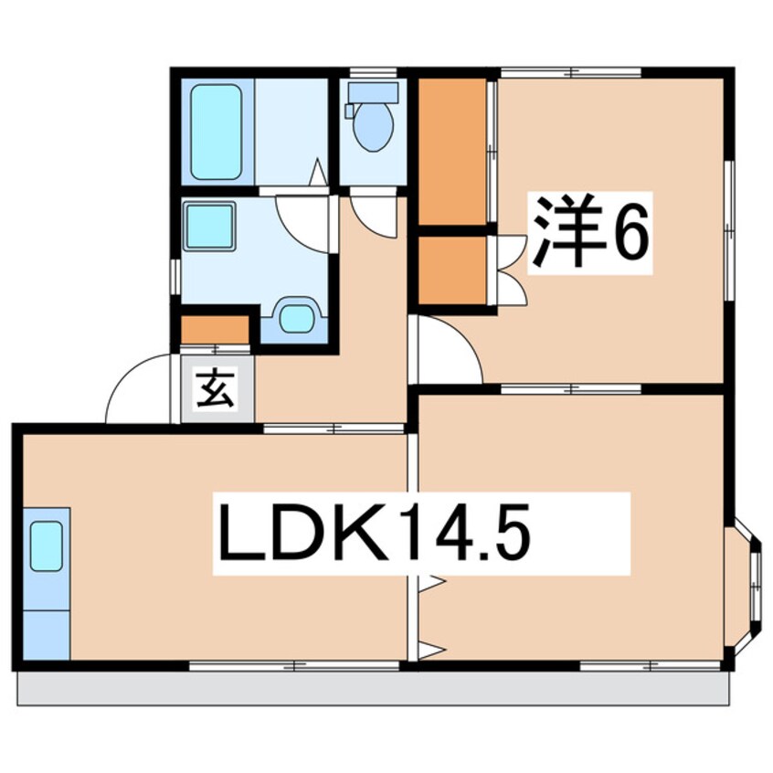 間取図 東北本線/郡山駅 バス17分北井入口下車:停歩2分 1階 築32年