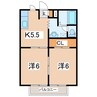 東北本線/郡山駅 バス:16分:停歩9分 1階 築27年 2Kの間取り