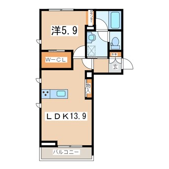 間取図 東北本線/郡山駅 徒歩13分 1階 築3年