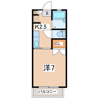 間取図 東北本線/安積永盛駅 徒歩23分 1階 築26年