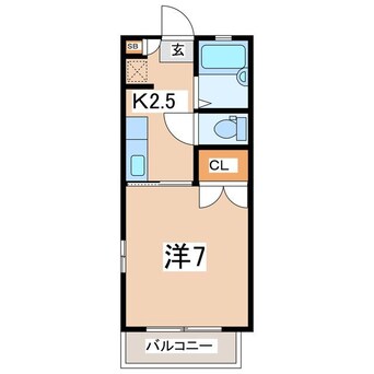 間取図 東北本線/安積永盛駅 徒歩23分 2階 築26年