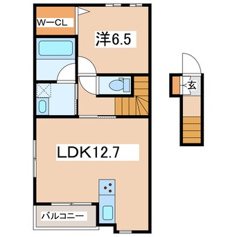 間取図 東北本線/郡山駅 徒歩14分 2階 築4年