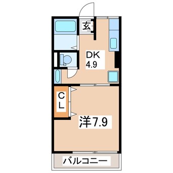 間取図 東北新幹線（東北地方）/郡山駅 バス20分桑野三丁目下車:停歩7分 2階 築35年