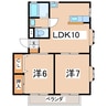 東北本線/郡山駅 徒歩20分 1階 築28年 2LDKの間取り