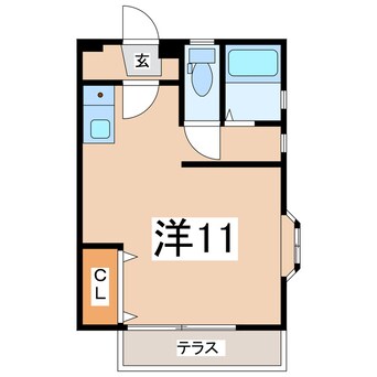 間取図 東北本線/郡山駅 徒歩16分 1階 築35年