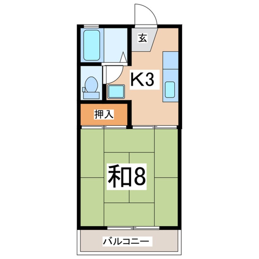 間取図 東北本線/安積永盛駅 徒歩36分 2階 築36年