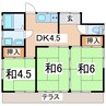 東北本線/郡山駅 徒歩20分 1階 築41年 3Kの間取り