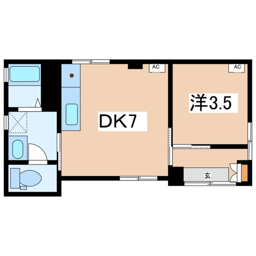 間取図 磐越西線<森と水とロマンの鉄道>/郡山富田駅 徒歩21分 1階 築34年