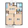 東北本線/郡山駅 バス:32分:停歩5分 2階 築35年 2DKの間取り