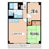 福交バス（郡山）/菜根三丁目 徒歩2分 2階 築31年 2LDKの間取り