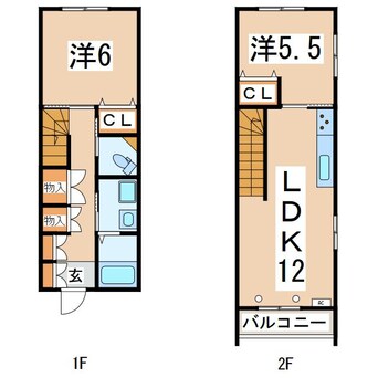 間取図 東北新幹線（東北地方）/郡山駅 バス20分光ケ丘下車:停歩3分 1-2階 築5年