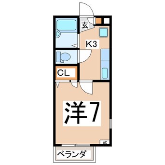 間取図 東北新幹線（東北地方）/郡山駅 徒歩35分 1階 築29年