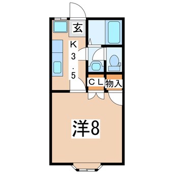 間取図 東北新幹線（東北地方）/郡山駅 徒歩50分 2階 築37年