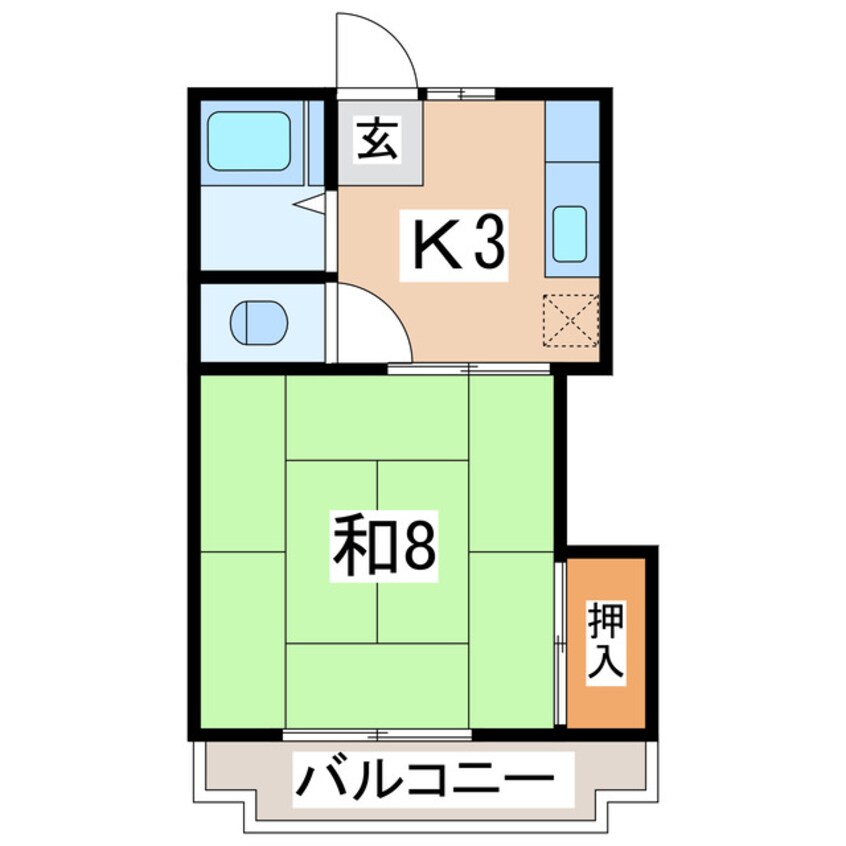 間取図 磐越西線<森と水とロマンの鉄道>/郡山富田駅 徒歩33分 2階 築39年