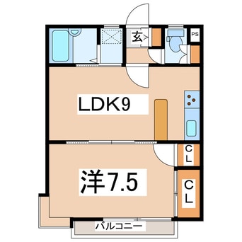 間取図 東北新幹線（東北地方）/郡山駅 バス19分桜小学校下車:停歩3分 1階 築28年