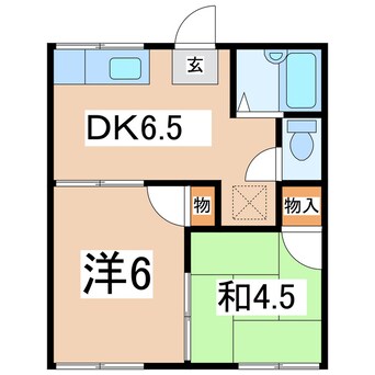 間取図 磐越西線<森と水とロマンの鉄道>/郡山富田駅 徒歩26分 2階 築47年