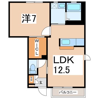 間取図 東北本線/郡山駅 徒歩59分 1階 築20年