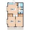 陽だまりのアリエッタ 2DKの間取り