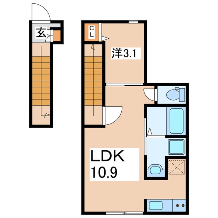 間取図 東北本線/郡山駅 徒歩9分 2階 1年未満