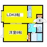 コリンズ42 1LDKの間取り