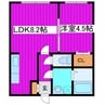 KAZU栄町 1LDKの間取り